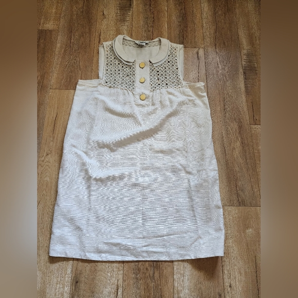 Chloe By Phoebe Philo Porcelain baby doll embroidery rhinestone Shift Dress L. - Picture 2 of 8